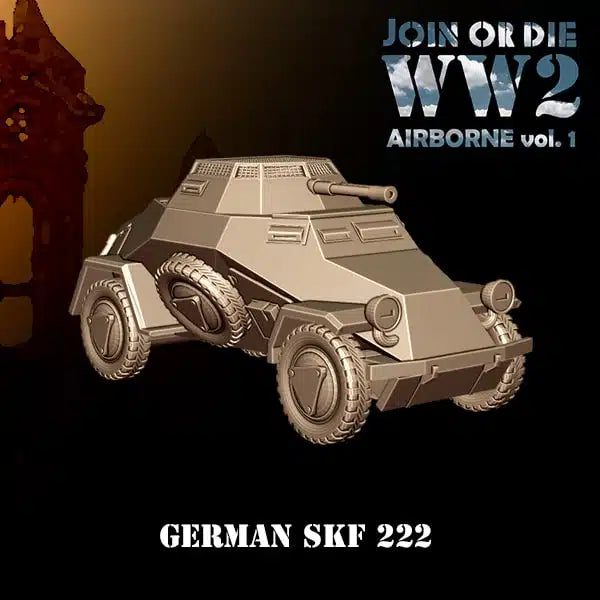 GERMAN FALLSCHIRMJÄGER SD KFZ 222 | 3D Breed 28mm WW2 Wargaming Miniatures