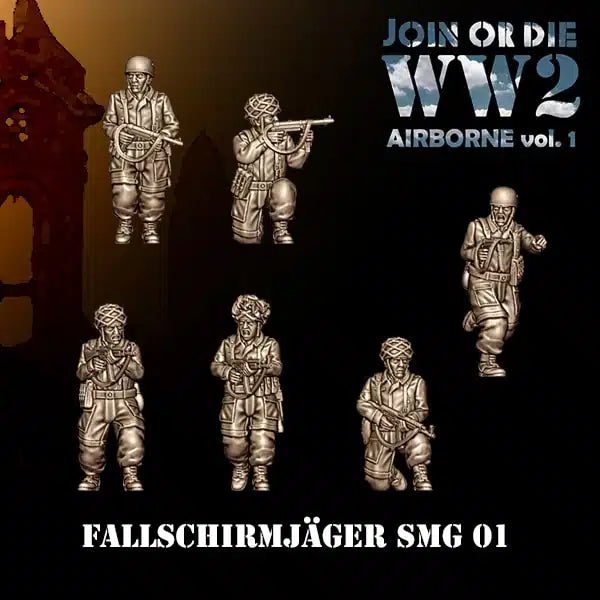 AIRBORNE VOL 1 GERMAN FALLSCHIRMJÄGER SMG 01 | 3D Breed 28mm WW2 Wargaming Miniatures