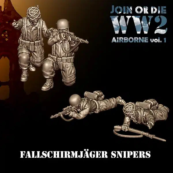 AIRBORNE VOL 1 GERMAN FALLSCHIRMJÄGER Sniper Teams | 3D Breed 28mm WW2 Wargaming Miniatures