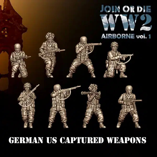 AIRBORNE VOL 1 GERMAN FALLSCHIRMJÄGER US Captured Weapons | 3D Breed 28mm WW2 Wargaming Miniatures