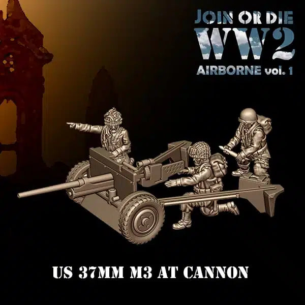 AIRBORNE VOL 1 US AIRBORNE M3 AT Cannon | 3D Breed 28mm WW2 Wargaming Miniatures