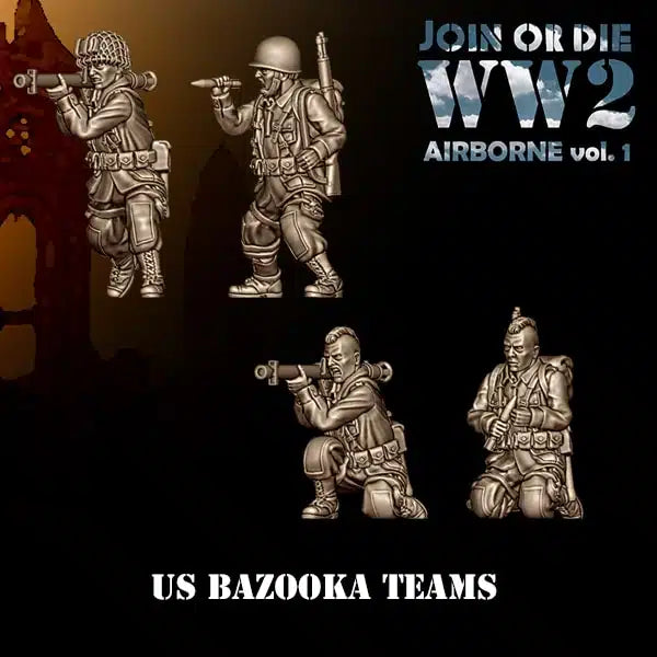 AIRBORNE VOL 1 US AIRBORNE Bazooka Teams | 3D Breed 28mm WW2 Wargaming Miniatures