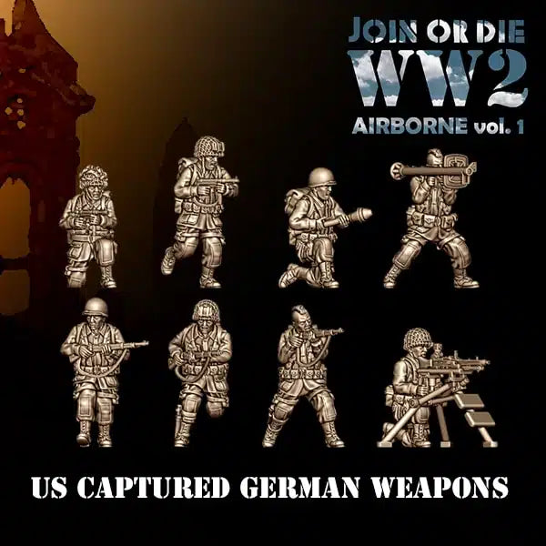 AIRBORNE VOL 1 US AIRBORNE Captured German Weapons | 3D Breed 28mm WW2 Wargaming Miniatures