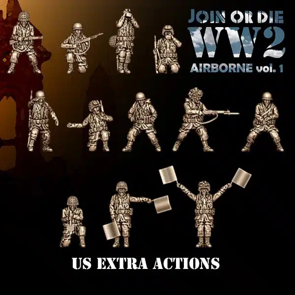AIRBORNE VOL 1 US AIRBORNE Extra Actions | 3D Breed 28mm WW2 Wargaming Miniatures