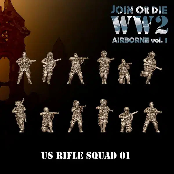 AIRBORNE VOL 1 US AIRBORNE Paratroopers Riflemen 01–12 | 3D Breed 28mm WW2 Wargaming Miniatures