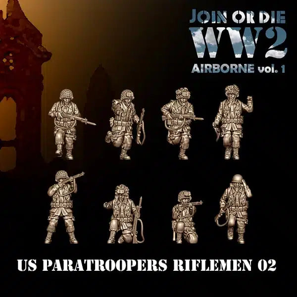 AIRBORNE VOL 1 US AIRBORNE Riflemen 02 | 3D Breed 28mm WW2 Wargaming Miniatures