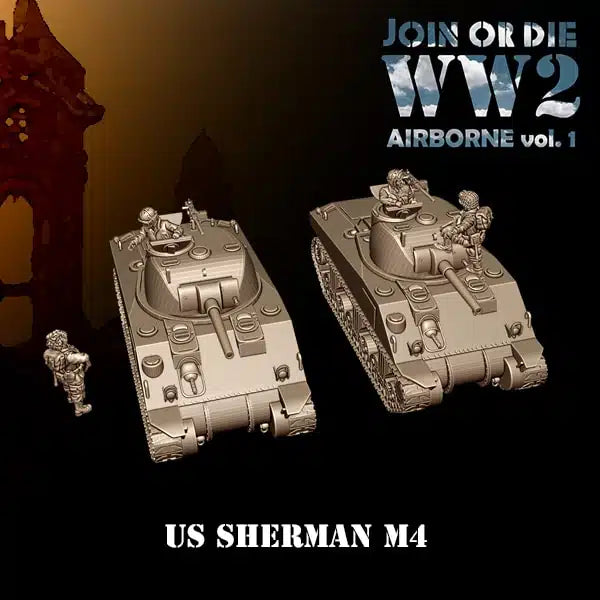 AIRBORNE VOL 1 US AIRBORNE Sherman M4 | 3D Breed 28mm WW2 Wargaming Miniatures