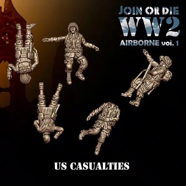 AIRBORNE VOL 1 US AIRBORNE Casualties | 3D Breed 28mm WW2 Wargaming Miniatures