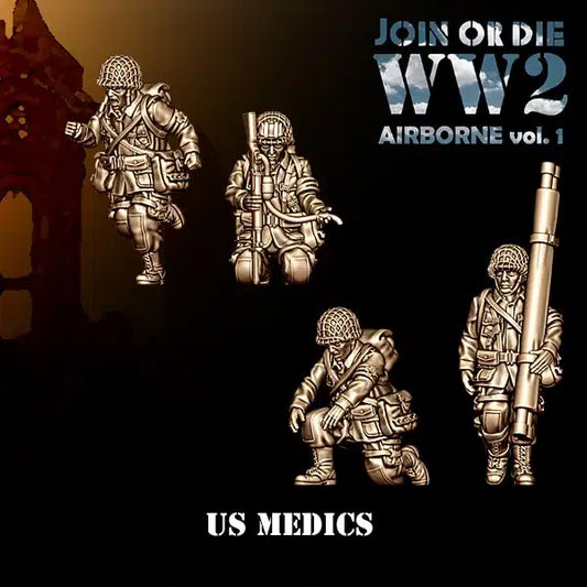 AIRBORNE VOL 1 US AIRBORNE Medics | 3D Breed 28mm WW2 Wargaming Miniatures