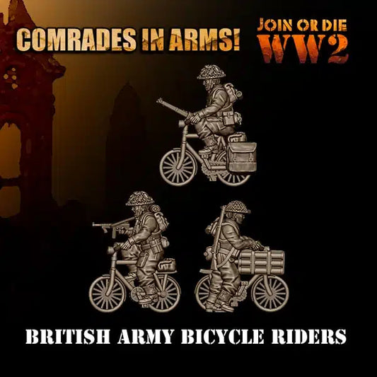 British Army Bicycle Riders | 3D Breed 28mm WW2 Wargaming Miniatures Role Playing Miniatures