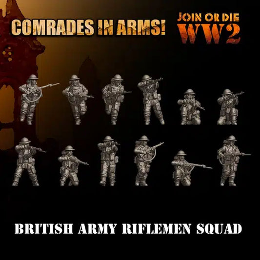 British Army Riflemen | 3D Breed 28mm WW2 Wargaming Miniatures Role Playing Miniatures