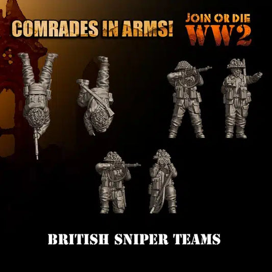 British Army Sniper Teams | 3D Breed 28mm WW2 Wargaming Miniatures Role Playing Miniatures