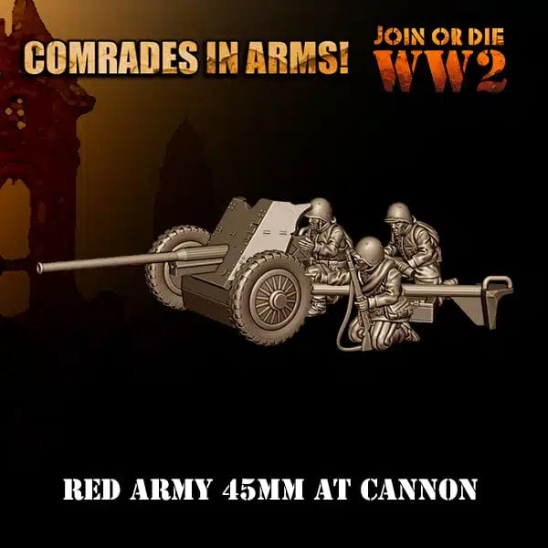 Soviet Army 45mm AT Cannon | 3D Breed 28mm WW2 Wargaming Miniatures Role Playing Miniatures