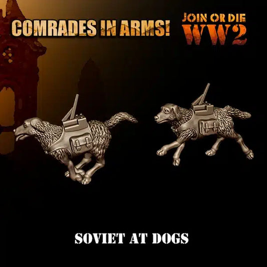Soviet Army AT Dogs | 3D Breed 28mm WW2 Wargaming Miniatures Role Playing Miniatures