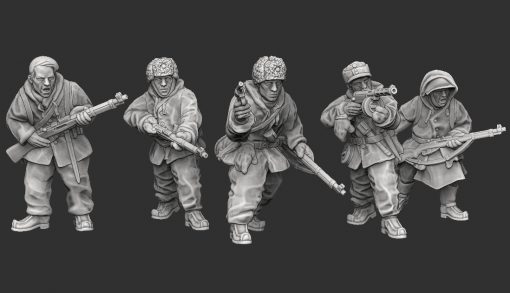Finnish Jaakari SMG Squad | Propylene Foliescu 28mm WW2 Wargaming Miniatures Role Playing Miniatures