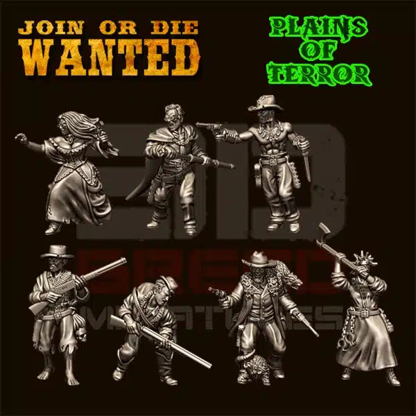 JOIN OR DIE WANTED PLAINS OF TERROR VAMPIRE GANG| 3D Breed 28mm Wild West Wargaming Miniatures
