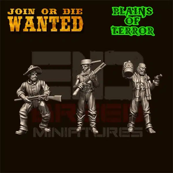 JOIN OR DIE WANTED PLAINS OF TERROR HICKS | 3D Breed 28mm Wild West Wargaming Miniatures