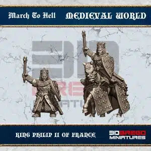 Medieval English King Phillip II | 3DBreed 15mm Wargaming Miniatures Role Playing Miniatures