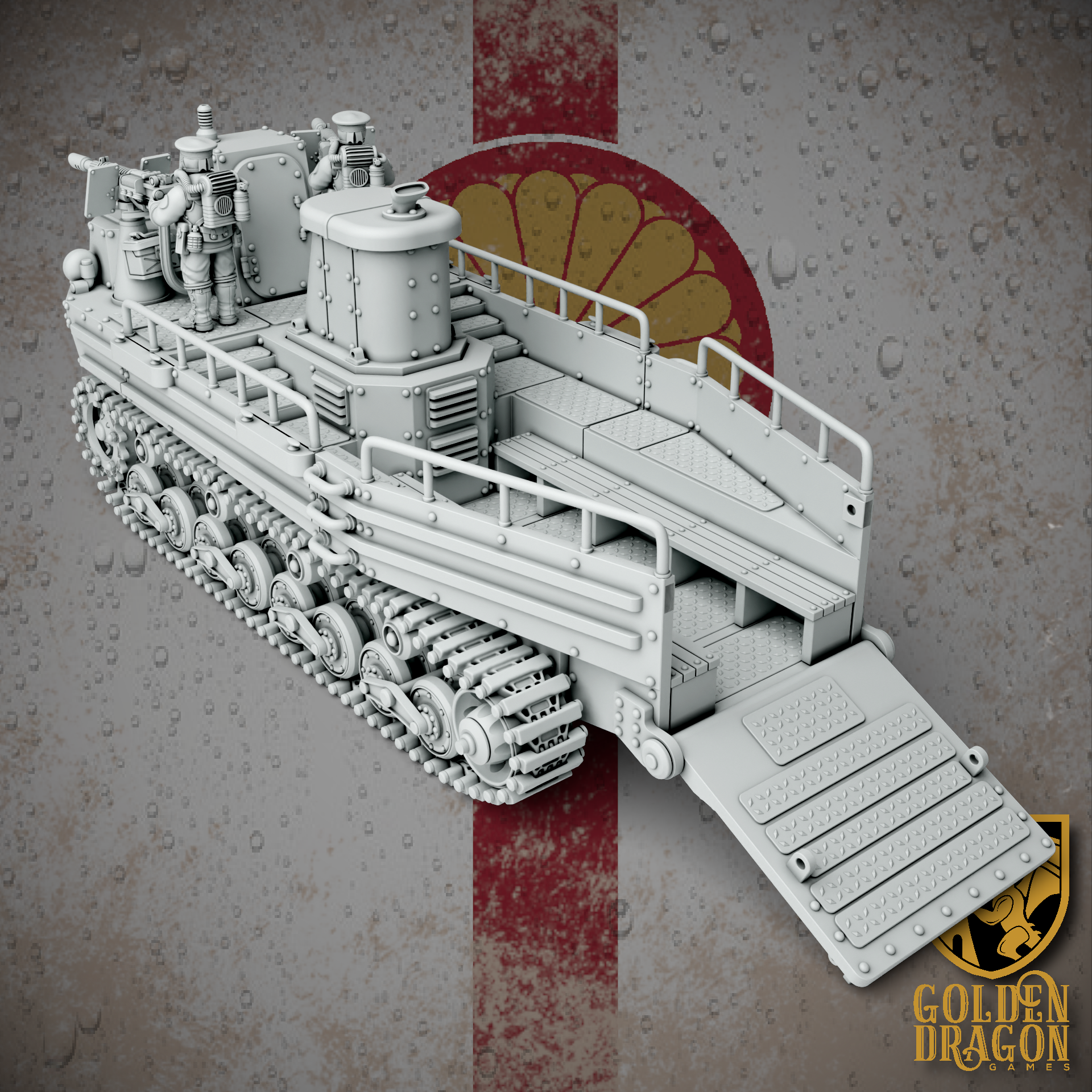 Empire of Japan Type 4 Ka-Tsu-Kai Amphibous Landing Craft | Golden Dragon Games Weird WW2 Role Playing Miniatures