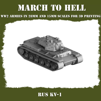 WW2 RED ARMY KV01 | 3DBreed 15mm Wargaming Miniatures