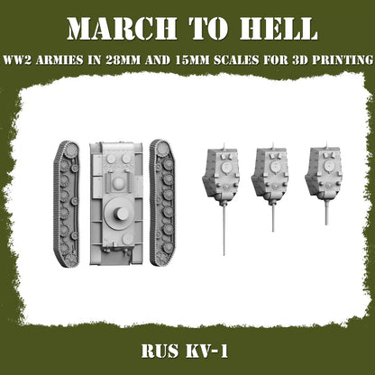 WW2 RED ARMY KV01 | 3DBreed 15mm Wargaming Miniatures