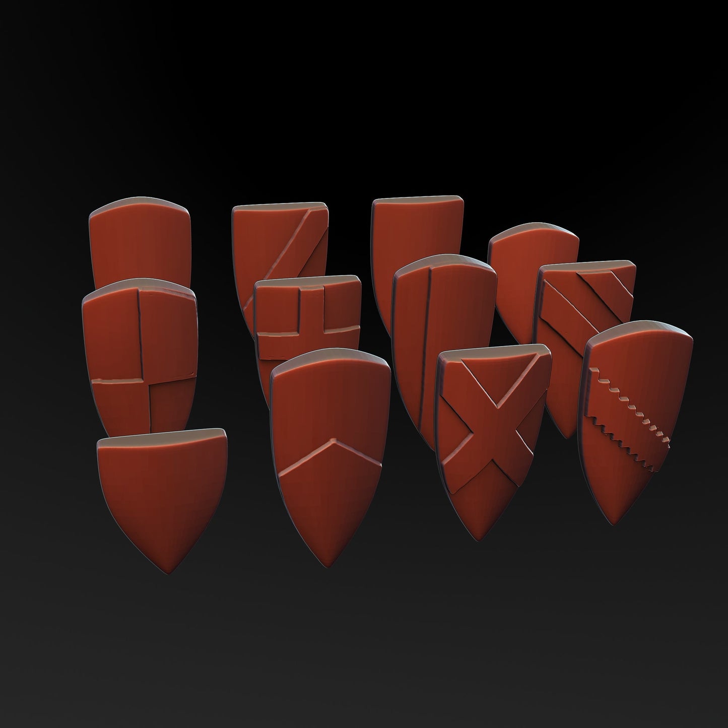 Medieval Shields Pack - Kite | 3DBreed 15mm Wargaming Miniatures Role Playing Miniatures