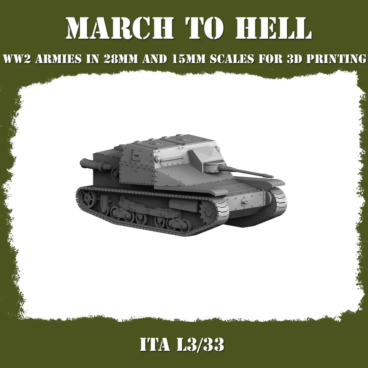 WW2 ITALIAN ARMY (BERSAGLIERI) L3_33 | 3DBreed 15mm Wargaming Miniatures