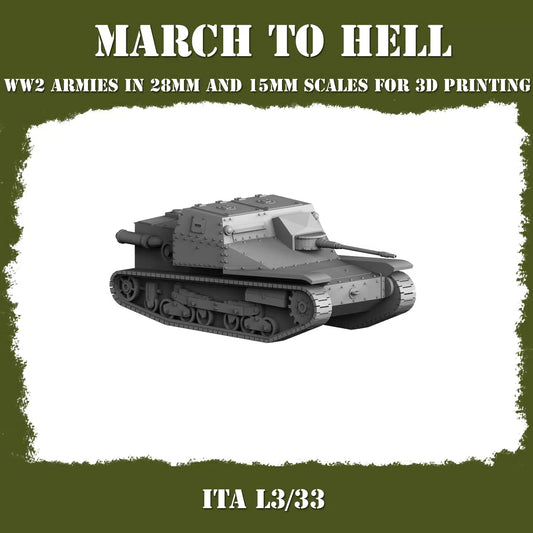 WW2 ITALIAN ARMY (BERSAGLIERI) L3_33 | 3DBreed 15mm Wargaming Miniatures