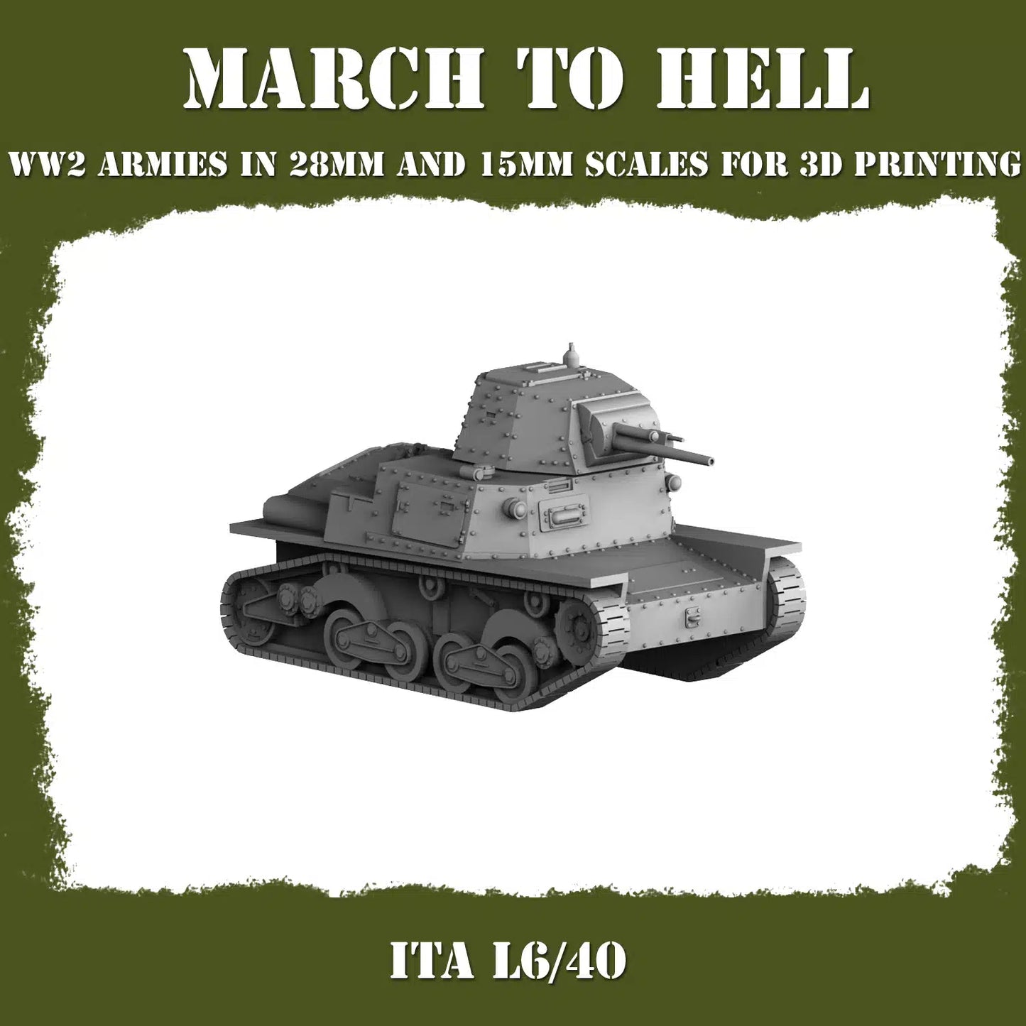 WW2 ITALIAN ARMY (BERSAGLIERI) L6_40 | 3DBreed 15mm Wargaming Miniatures