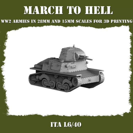WW2 ITALIAN ARMY (BERSAGLIERI) L6_40 | 3DBreed 15mm Wargaming Miniatures