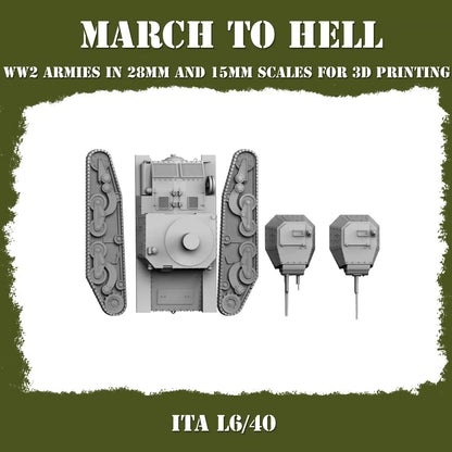 WW2 ITALIAN ARMY (BERSAGLIERI) L6_40 | 3DBreed 15mm Wargaming Miniatures