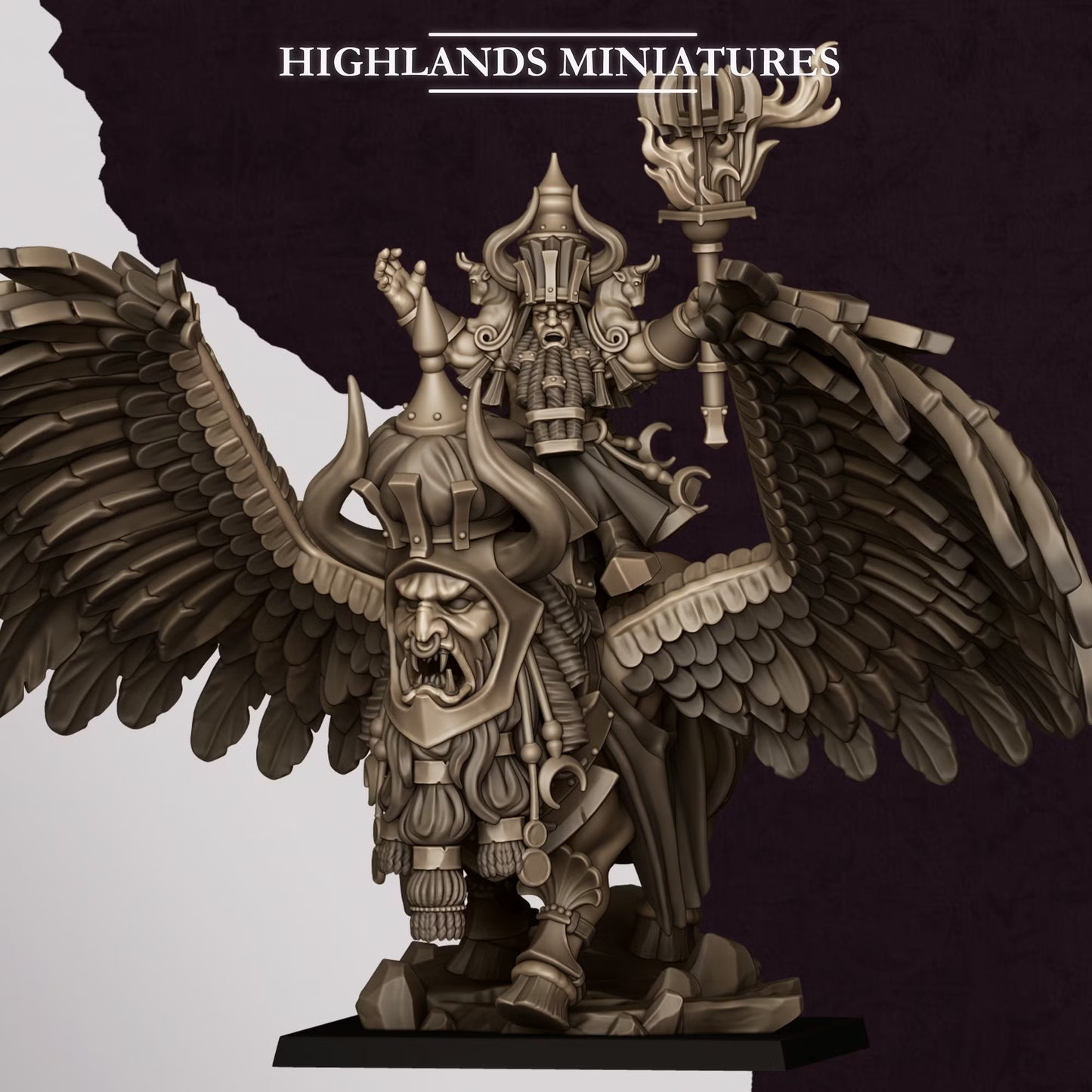 Sons of Marduk Great Sorcerer on Lamassu | Highlands Miniatures 28/32mm Fantasy Wargaming Miniatures