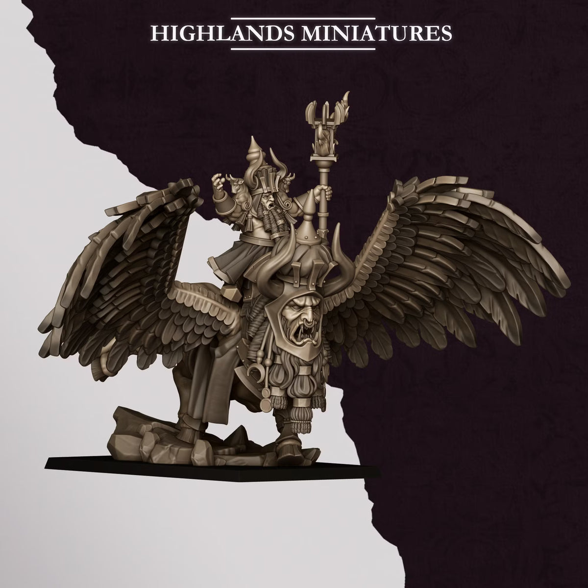Sons of Marduk Great Sorcerer on Lamassu | Highlands Miniatures 28/32mm Fantasy Wargaming Miniatures