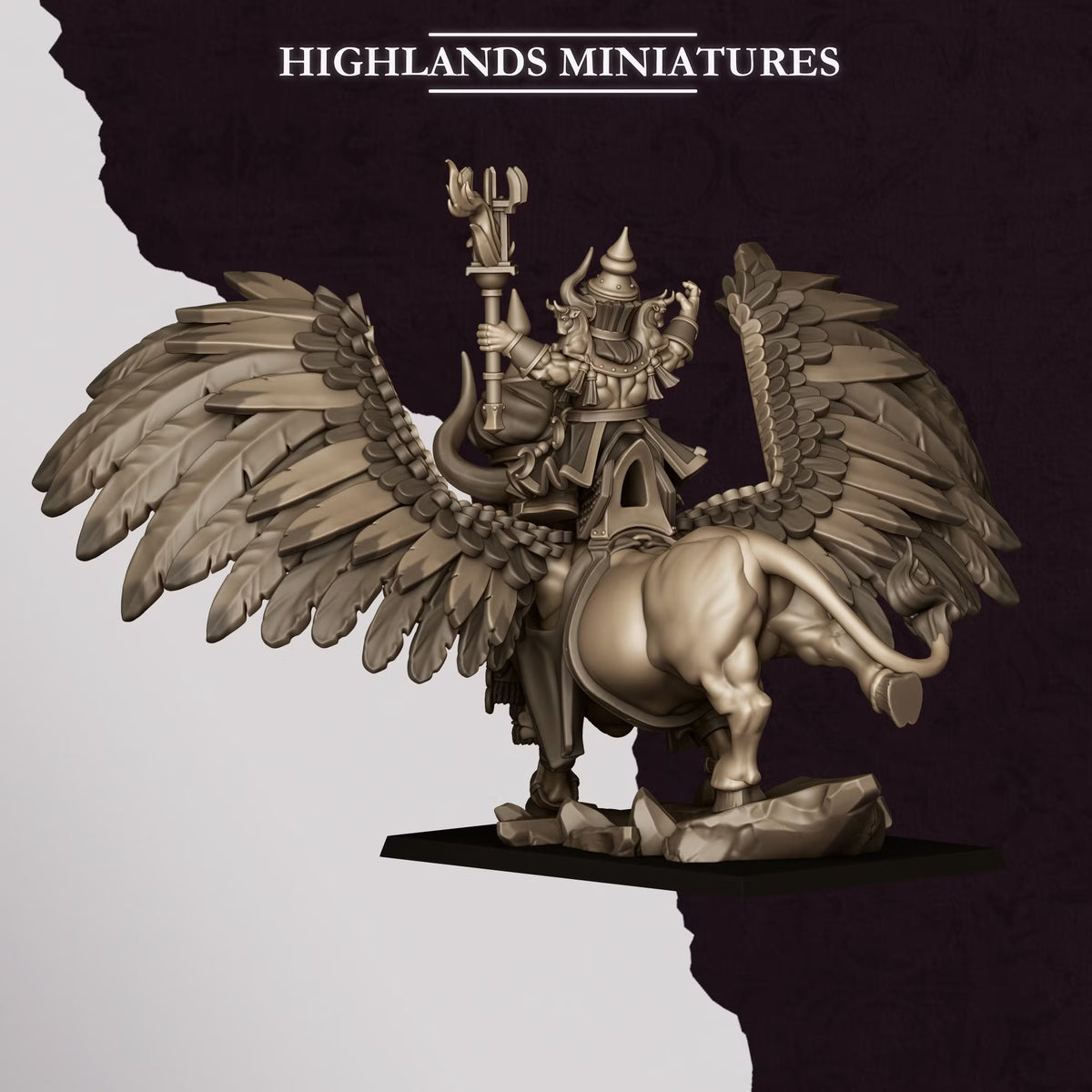 Sons of Marduk Great Sorcerer on Lamassu | Highlands Miniatures 28/32mm Fantasy Wargaming Miniatures