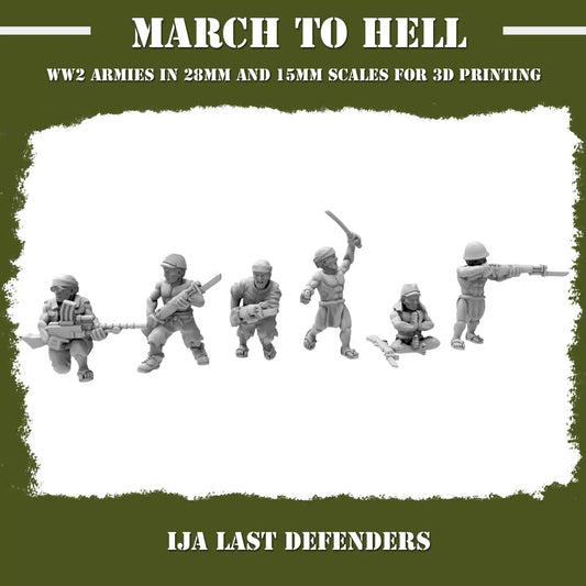 WW2 IMPERIAL JAPANESE ARMY (IJA) LAST DEFENDER SQUAD | 3DBreed 15mm Wargaming Miniatures