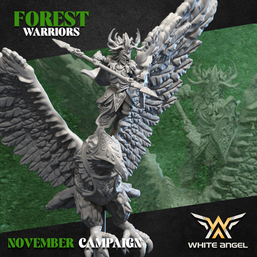 Forest Elves Lord of Eagles | White Angel 28/32mm Fantasy Wargaming Miniatures Role Playing Miniatures