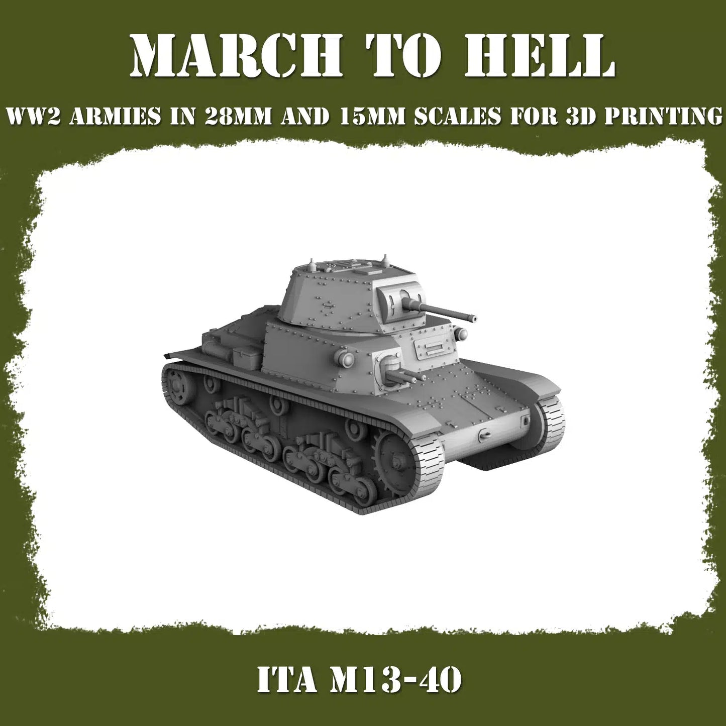 WW2 ITALIAN ARMY (BERSAGLIERI) M13_40 | 3DBreed 15mm Wargaming Miniatures