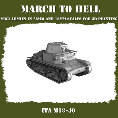 WW2 ITALIAN ARMY (BERSAGLIERI) M13_40 | 3DBreed 15mm Wargaming Miniatures