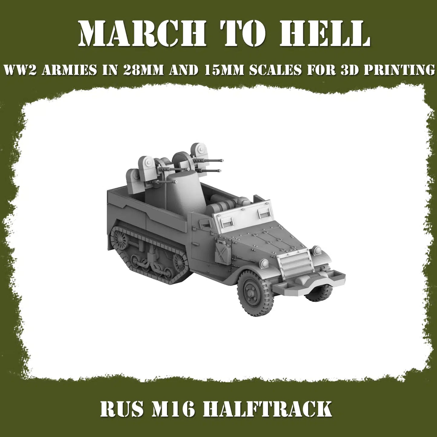 WW2 RED ARMY M16 HALFTRACK | 3DBreed 15mm Wargaming Miniatures