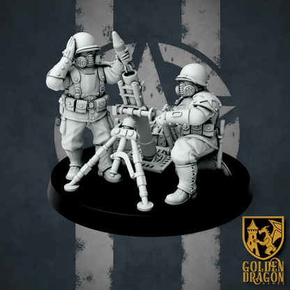 United States of America Infantry Heavy Weapons | Golden Dragon Games Weird WW2 Mortar Role Playing Miniatures