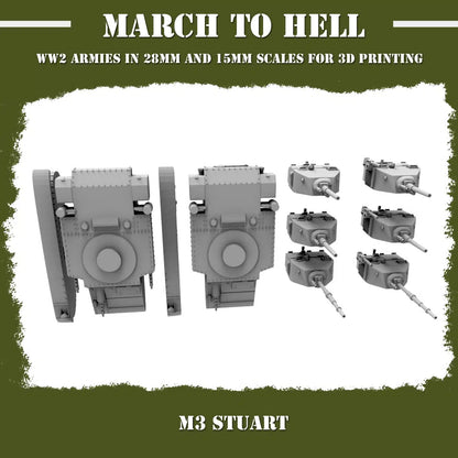 WW2 UNITES STATES MARINES (USM) M3 STUART | 3DBreed 15mm Wargaming Miniatures