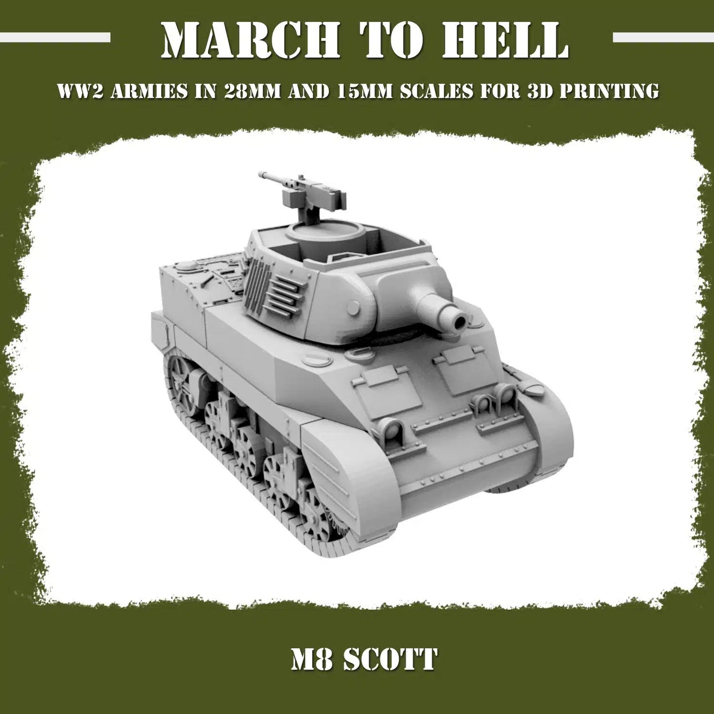 WW2 UNITES STATES MARINES (USM) M8 SCOTT | 3DBreed 15mm Wargaming Miniatures