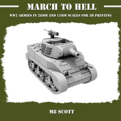 WW2 UNITES STATES MARINES (USM) M8 SCOTT | 3DBreed 15mm Wargaming Miniatures