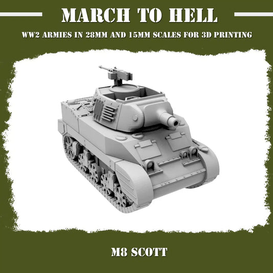 WW2 UNITES STATES MARINES (USM) M8 SCOTT | 3DBreed 15mm Wargaming Miniatures