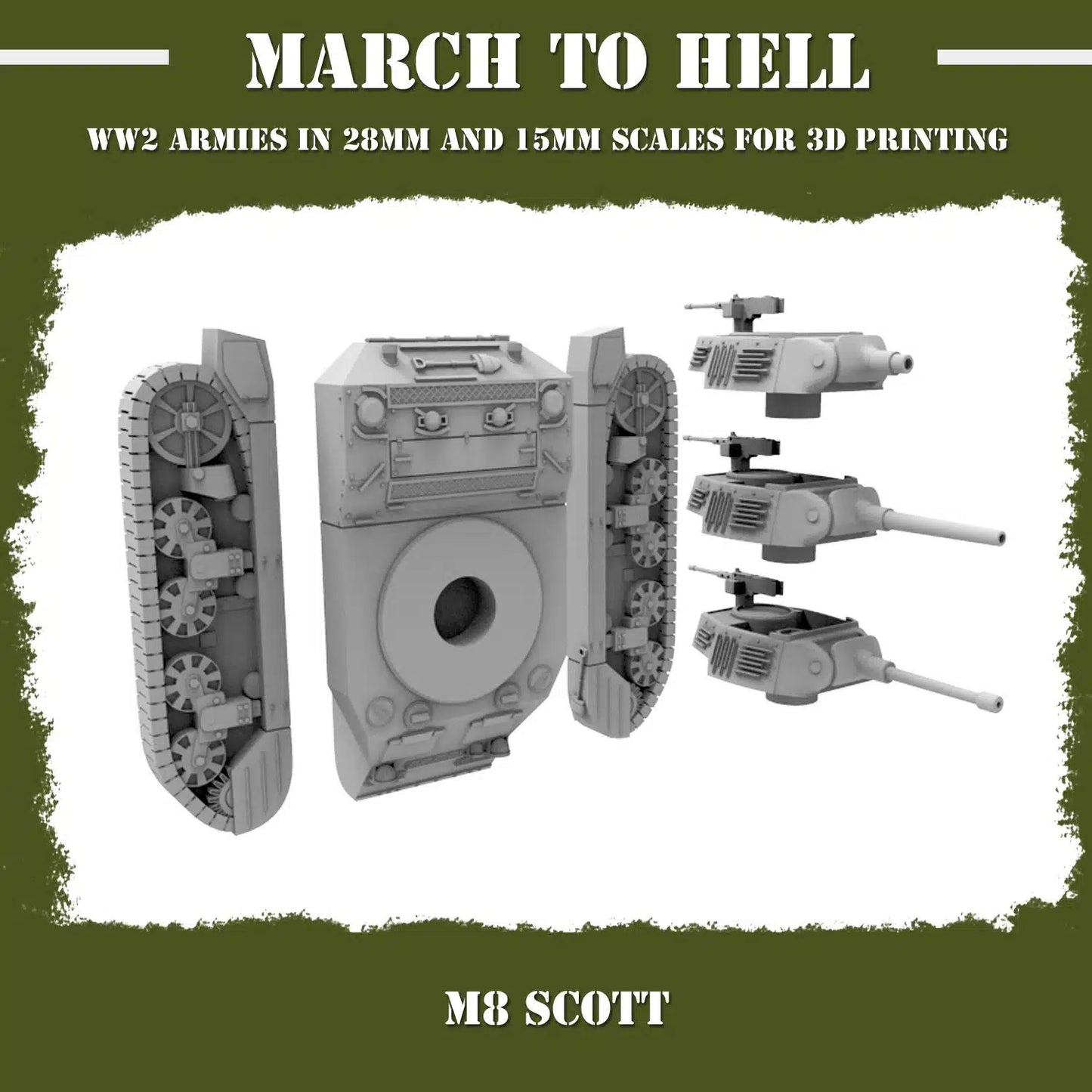 WW2 UNITES STATES MARINES (USM) M8 SCOTT | 3DBreed 15mm Wargaming Miniatures