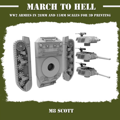 WW2 UNITES STATES MARINES (USM) M8 SCOTT | 3DBreed 15mm Wargaming Miniatures