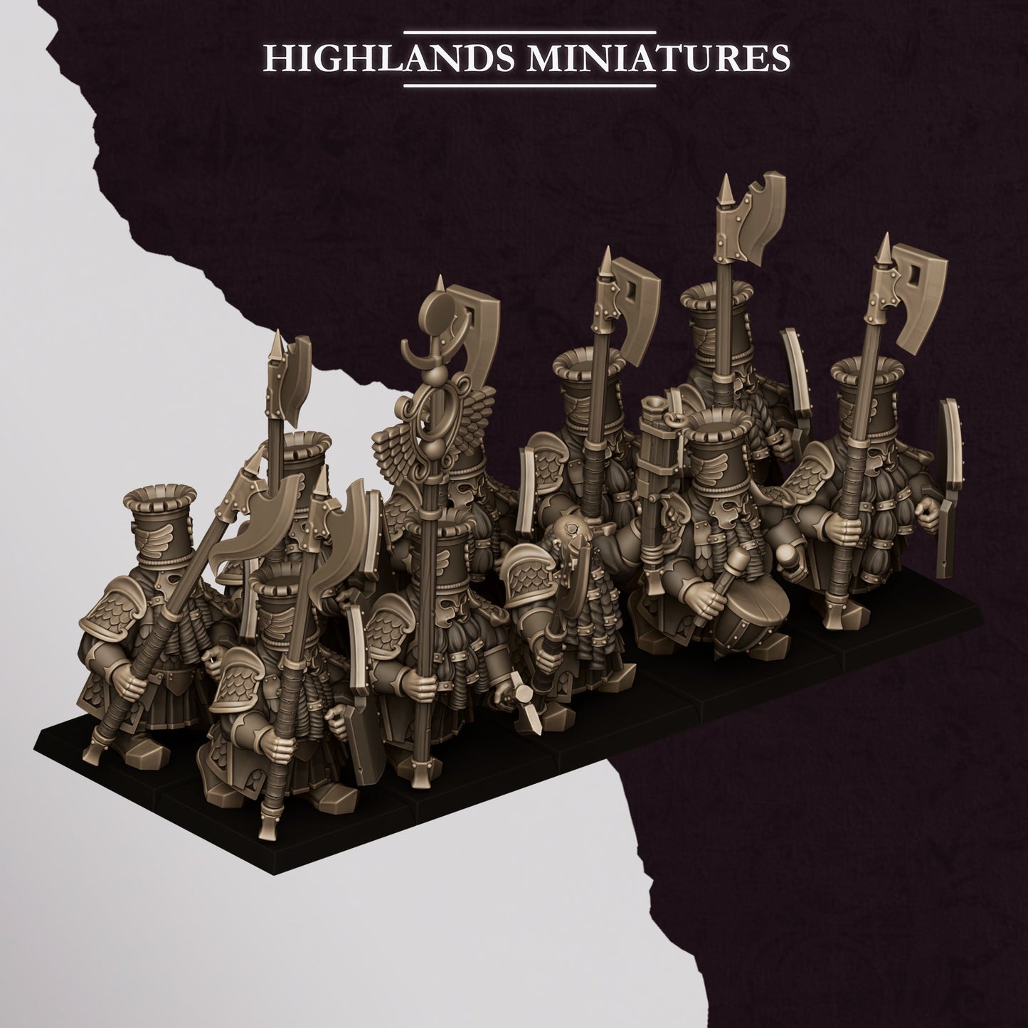Sons of Marduk Heavy Guard Poleax and Shield | Highlands Miniatures 28/32mm Fantasy Wargaming Miniatures Role Playing