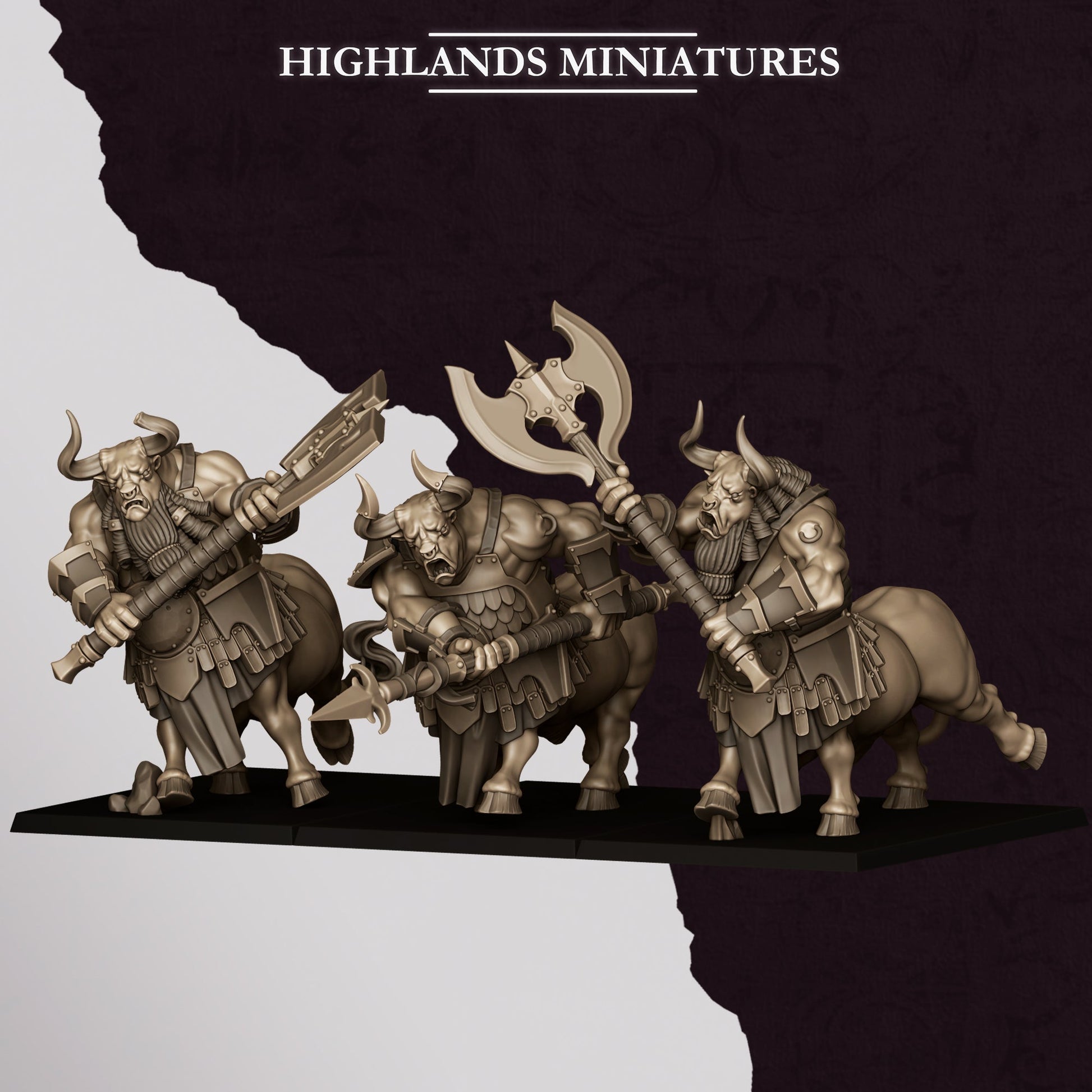 Sons of Marduk Centaurs Great Weapons | Highlands Miniatures 28/32mm Fantasy Wargaming Miniatures Role Playing
