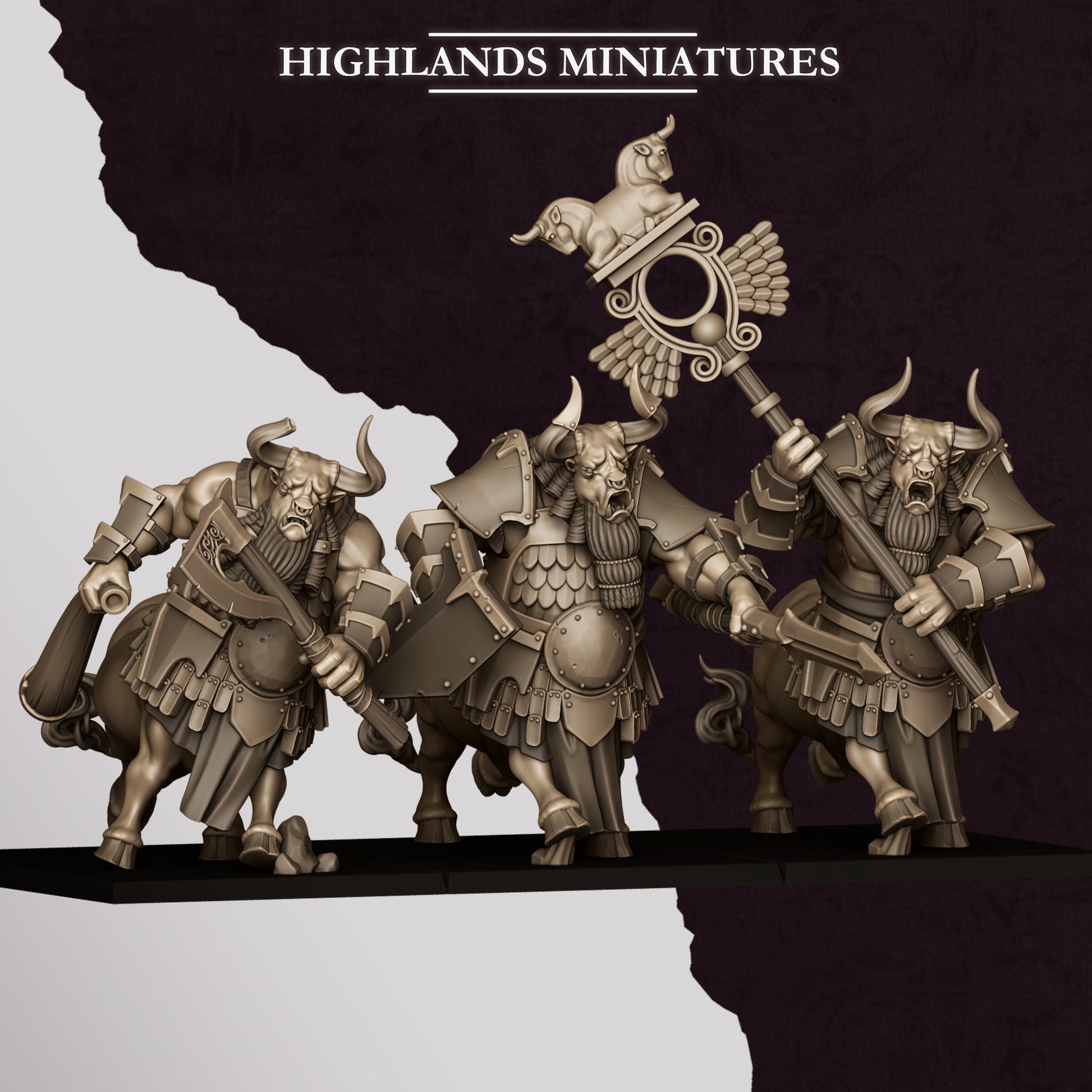 Sons of Marduk Centaurs Great Weapons | Highlands Miniatures 28/32mm Fantasy Wargaming Miniatures Role Playing