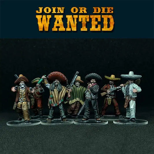 JOIN OR DIE WANTED MEXICAN OUTLAWS 01 | 3D Breed 28mm Wild West Wargaming Miniatures